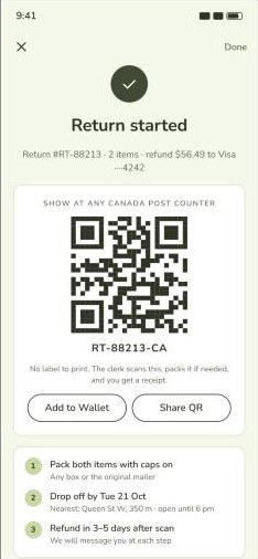 Return started with QR code